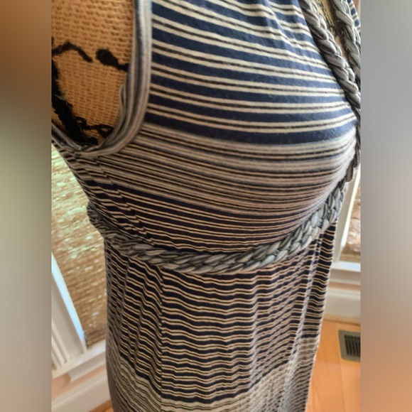 Max Studio Blue and White Striped V Neck Sleeveless Maxi dress Size S NWOT - Picture 6 of 12